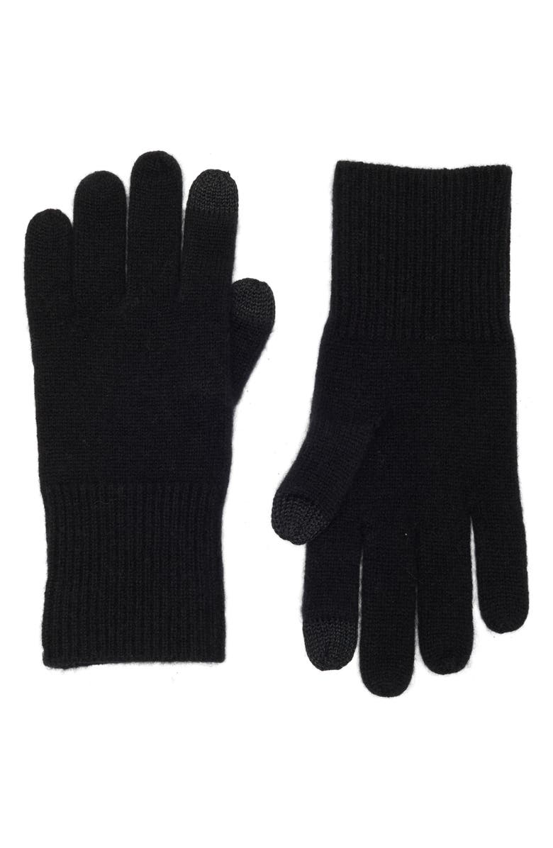 NORDSTROM RACK Men's Cashmere Tech Compatible Gloves, Main, color, Black