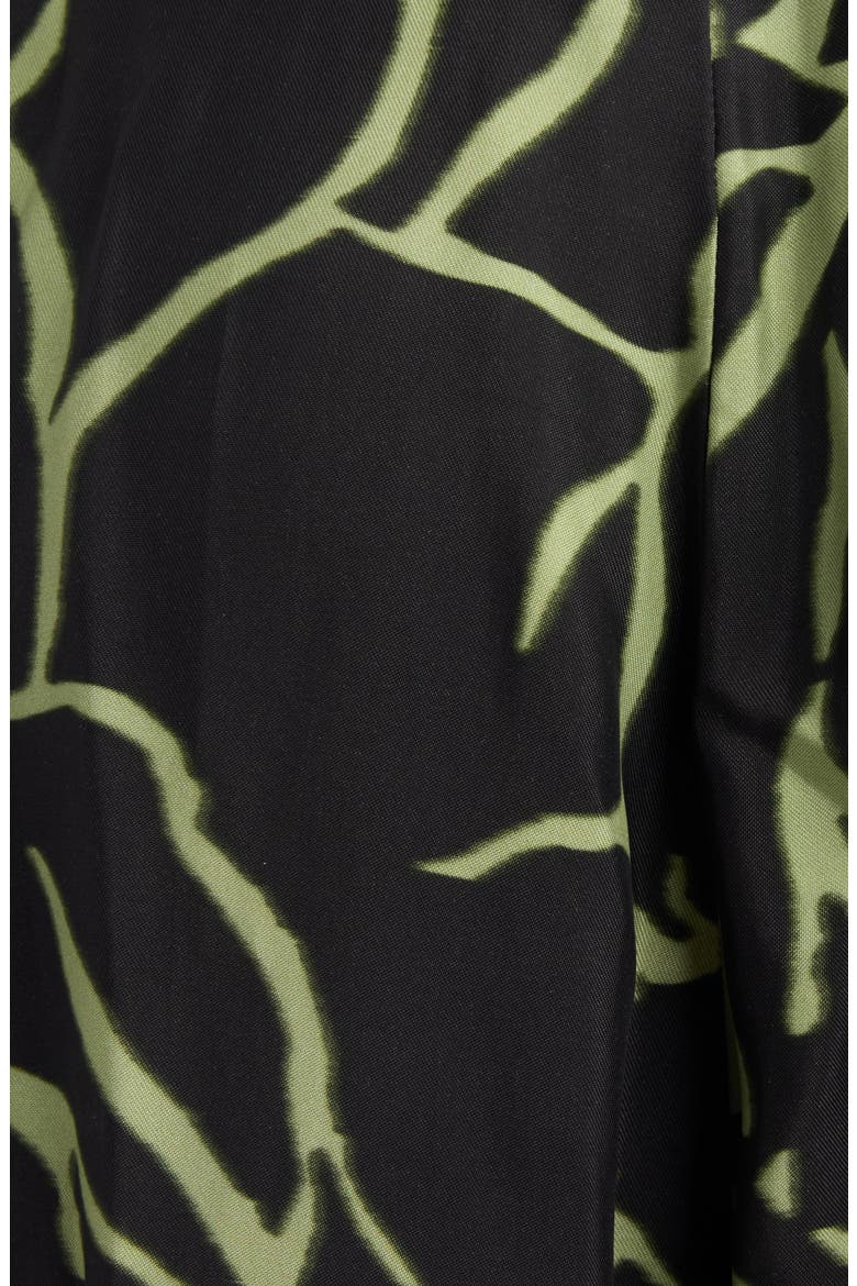 Pila Giant Couture Rose Print Pleated Wide Leg Twill Pants, Alternate, color, BLACK