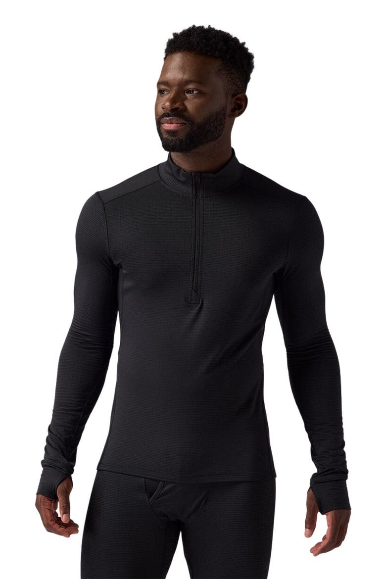 Pines Micrrid Ultra-Lt Baselayer 1/4-Zip Top - Men's, Main, color, Black