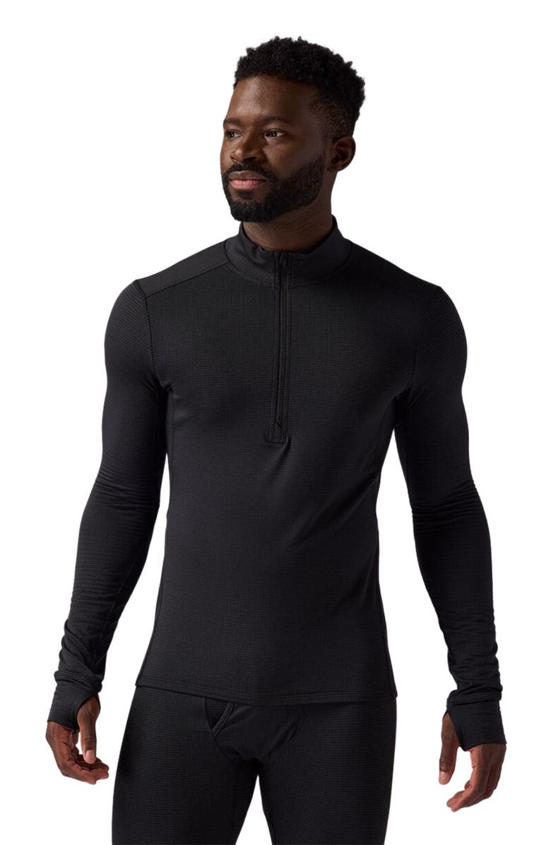 Backcountry Pines Micrrid Ultra-Lt Baselayer 1/4-Zip Top - Men's, Main, color, Black
