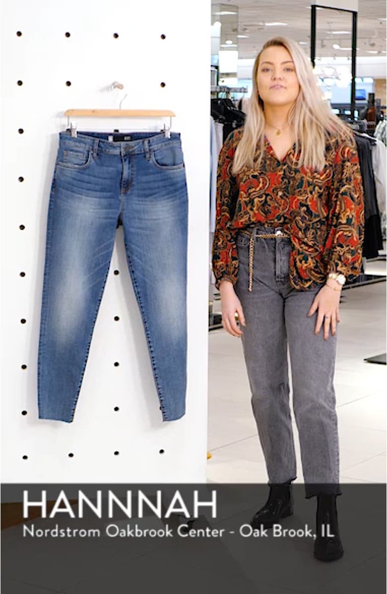 Donna High Waist Raw Hem Skinny Jeans, sales video thumbnail