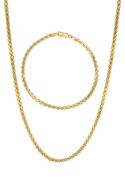 Layered Chain Necklace Set in Sterling Silver