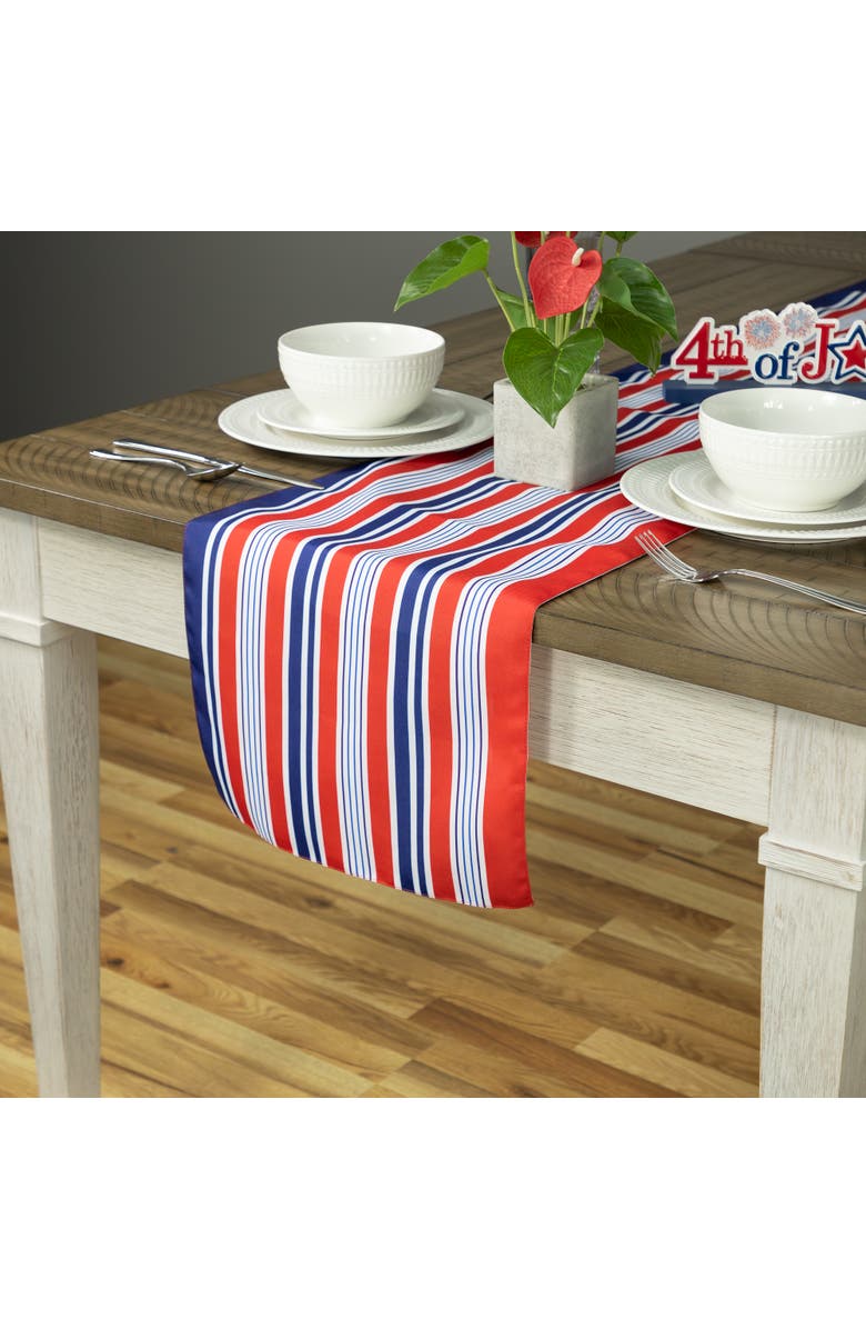 Northlight Americana Striped Table Runner - Red White and Blue - 6', Alternate, color, 