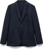 MANGO Slim Fit Lyocell & Linen Suit Jacket