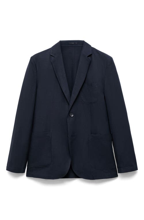 Mango Slim Fit Lyocell & Linen Suit Jacket In Black
