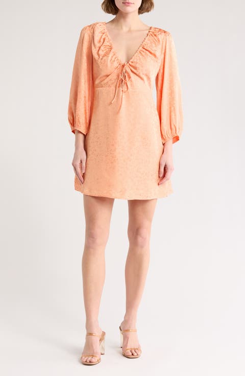 Beach Peach Long Sleeve Minidress