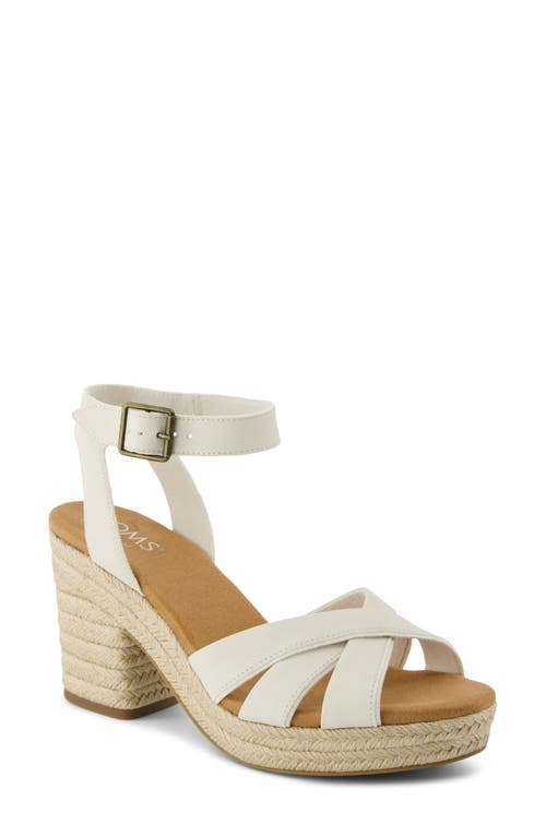 Toms Majorca Ankle Strap Platform Sandal In White/natural