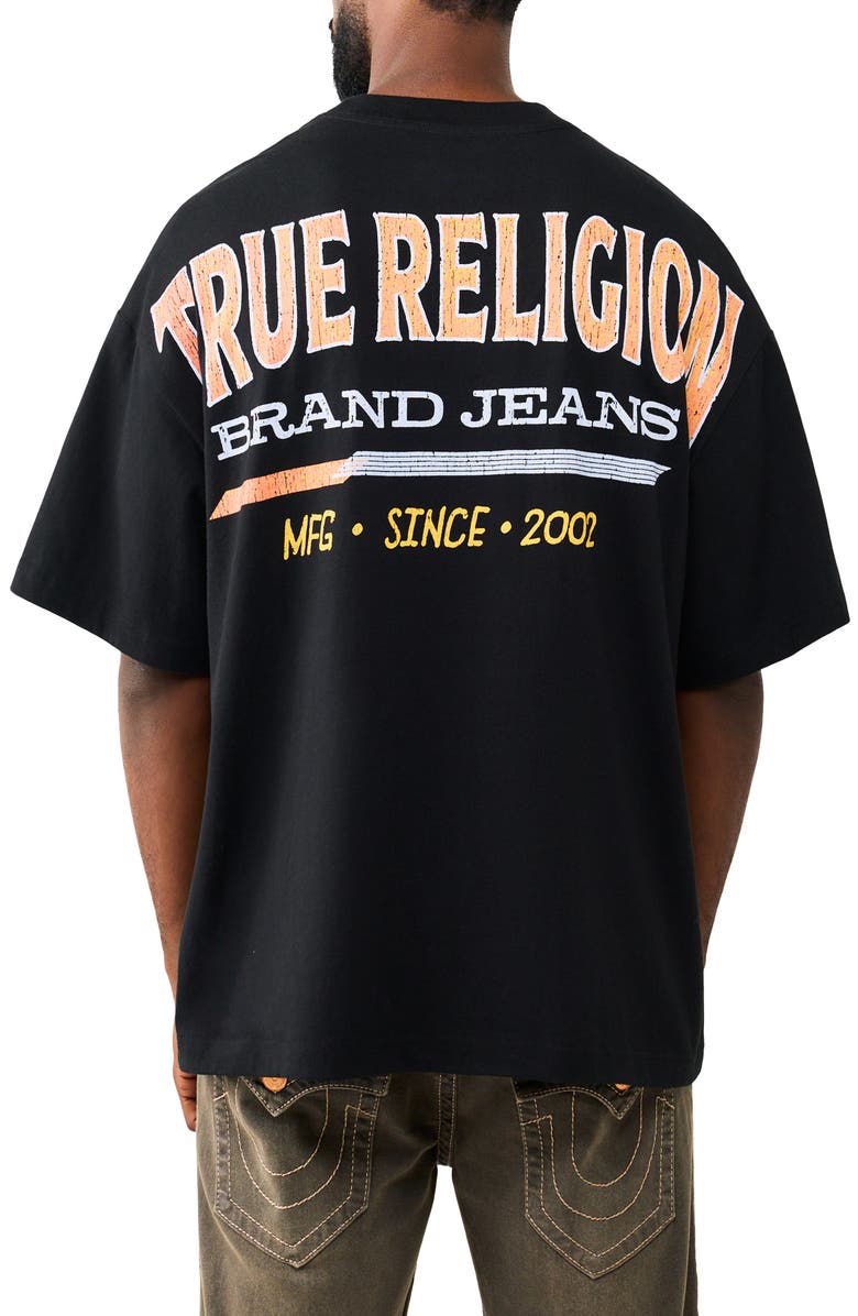 True Religion Retro Logo Oversize Cotton Graphic T-Shirt, Alternate, color,