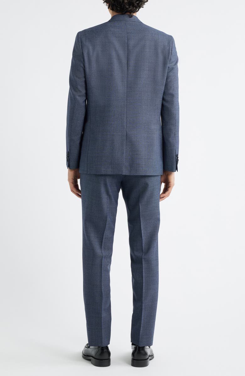 AllSaints Rawdon Slim Fit Mid Blue Wool Tick Weave Peak Lapel Suit, Alternate, color, Mid Blue