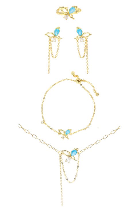 Flying Butterfly 4-Piece Jewelry Set
