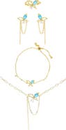 LA MENO Flying Butterfly 4-Piece Jewelry Set