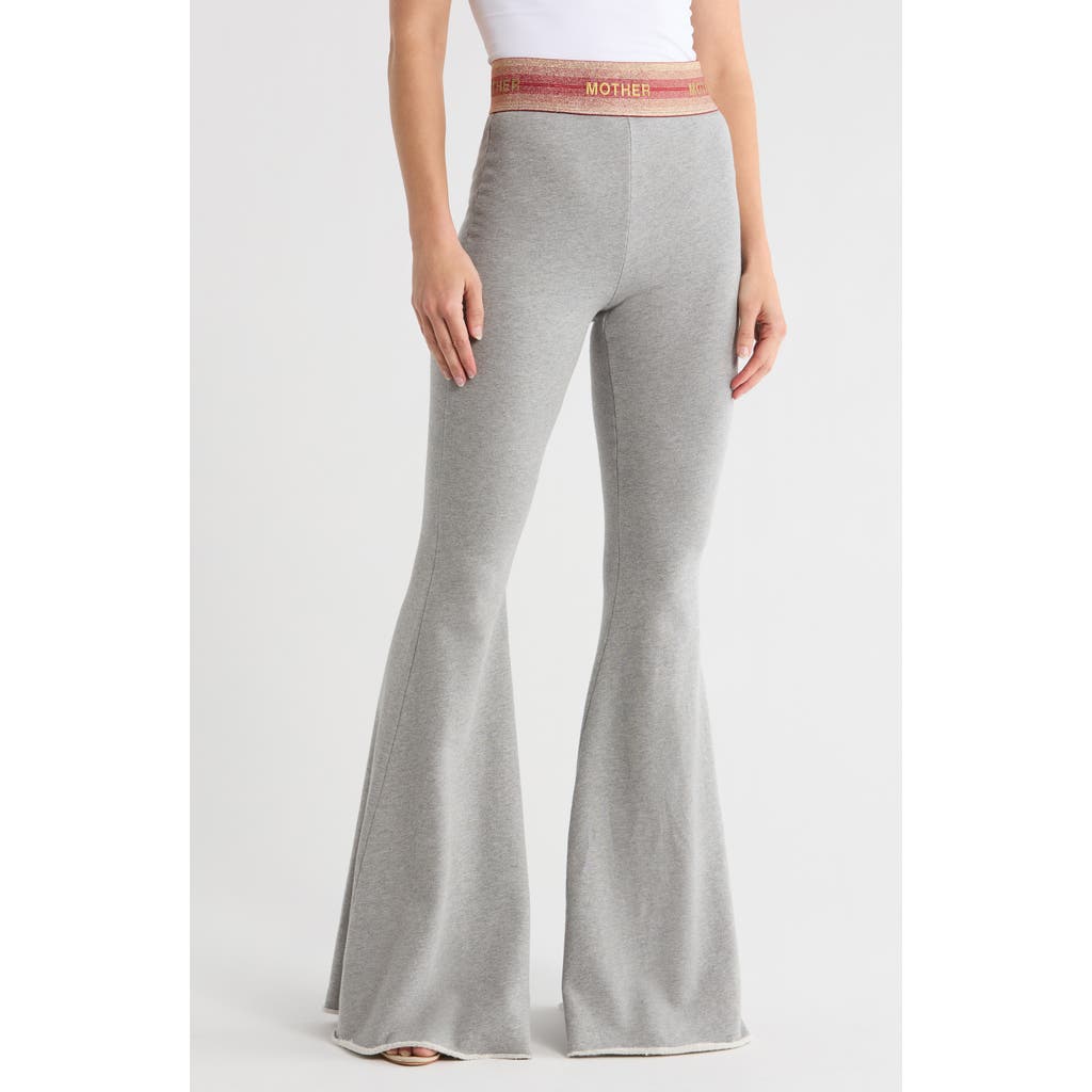 Mother Elastic Waist Bell Bottom Flare Pants In Gray