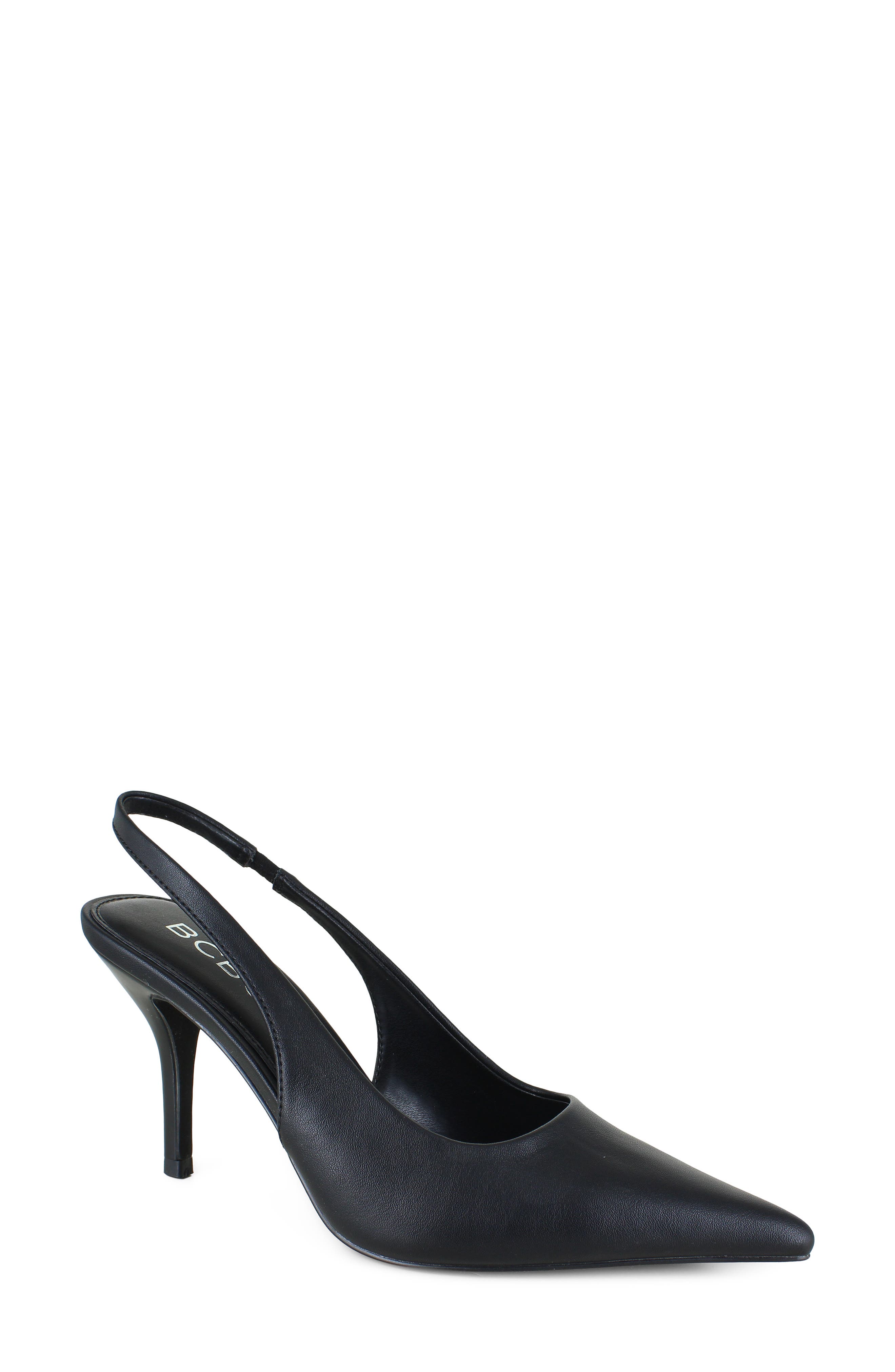 Conny Pointed Toe Slingback Pump, Main, color, BLACK