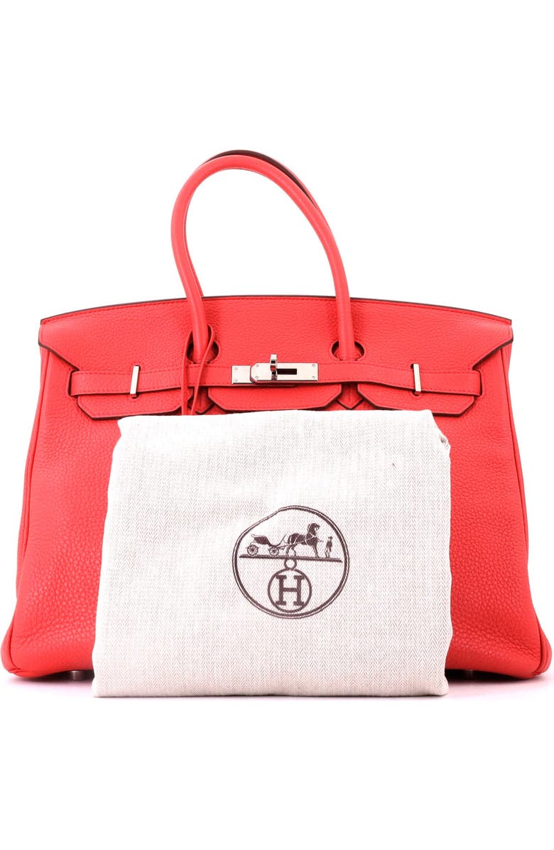 Pre-Owned Hermes Birkin Handbag Pink Clemence with Palladium Hardware 35, Alternate, color, Bougainvillier