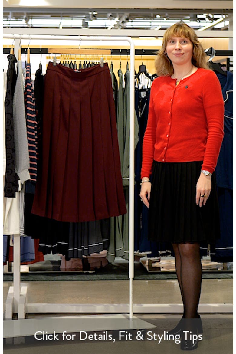 Pleated Side Split Midi Skirt video