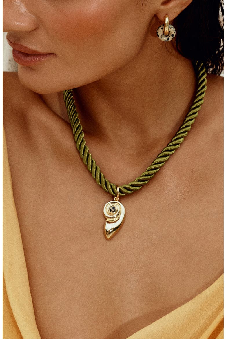 Palma Shell Cord Necklace, Alternate, color, GOLD