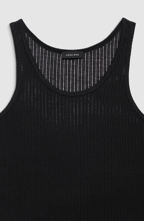 Anine Bing Eugene Ribbed Tank Top In Black