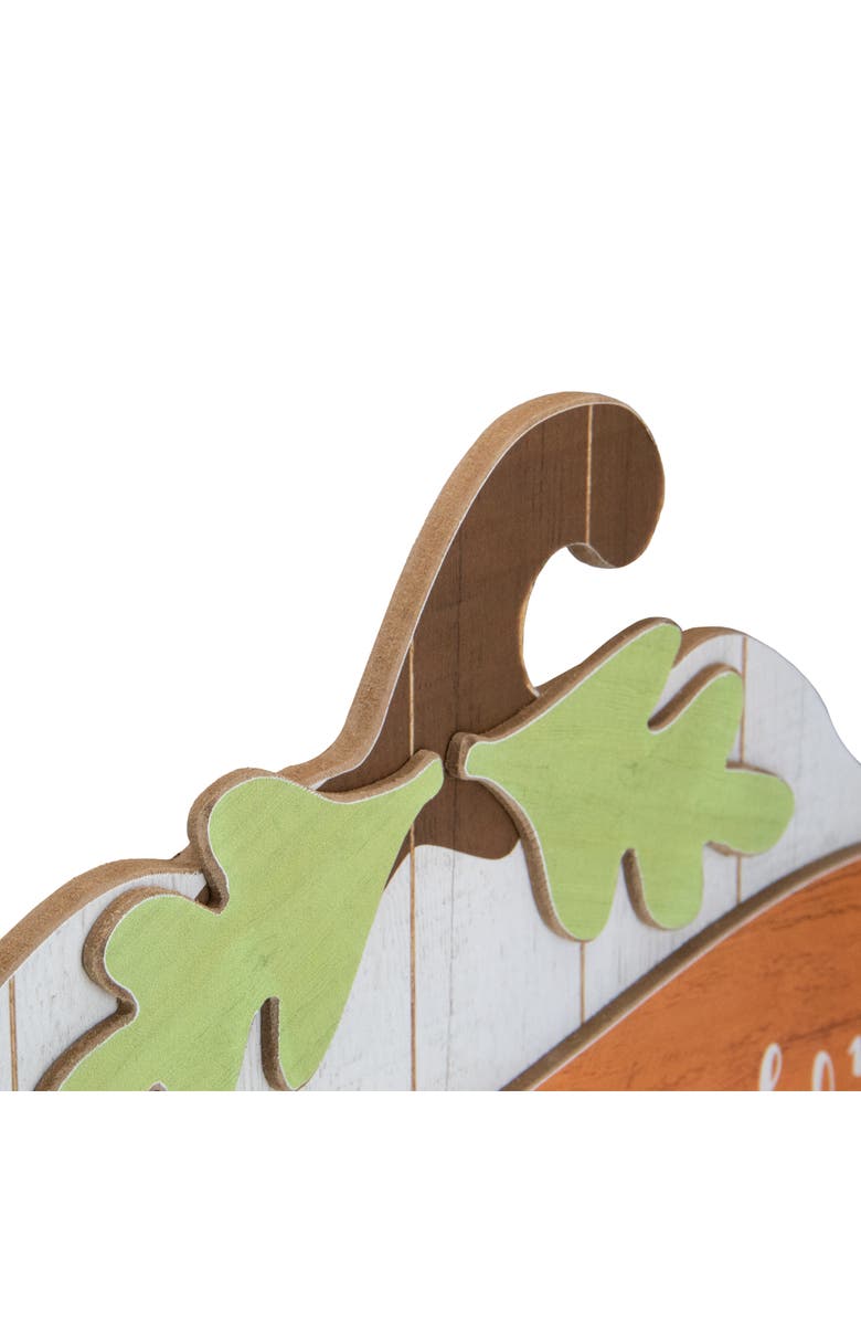 Northlight 19" White Wooden Pumpkin Favorite Season Hanging Wall Sign, Alternate, color, White