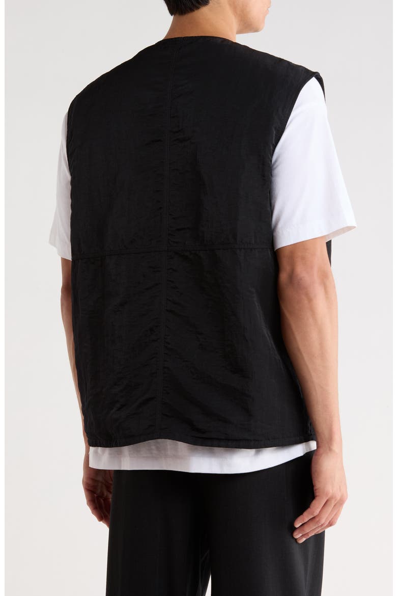 Nylon Zip Vest, Alternate, color, BLACK