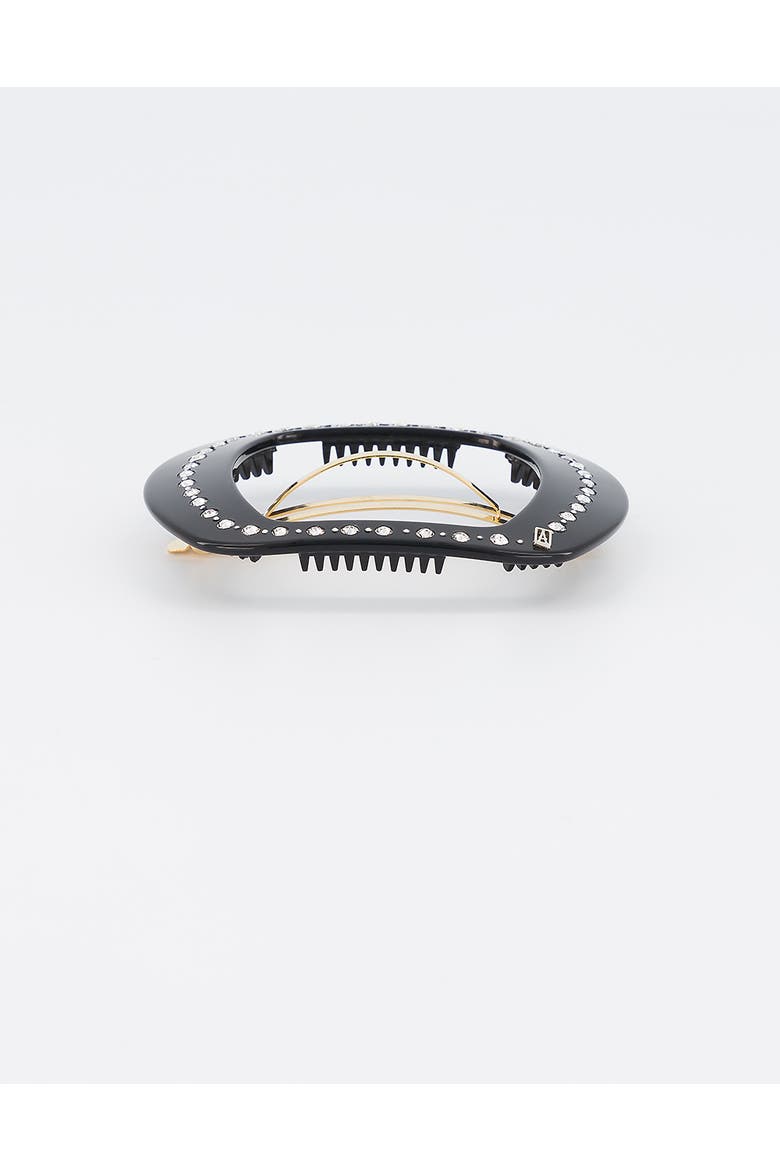 Palais Royal Strass Hollow Acetate Barrette, Alternate, color, Black