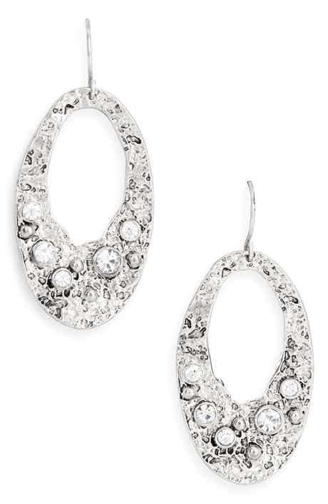 Karine Sultan Antique Oval Drop Earrings
