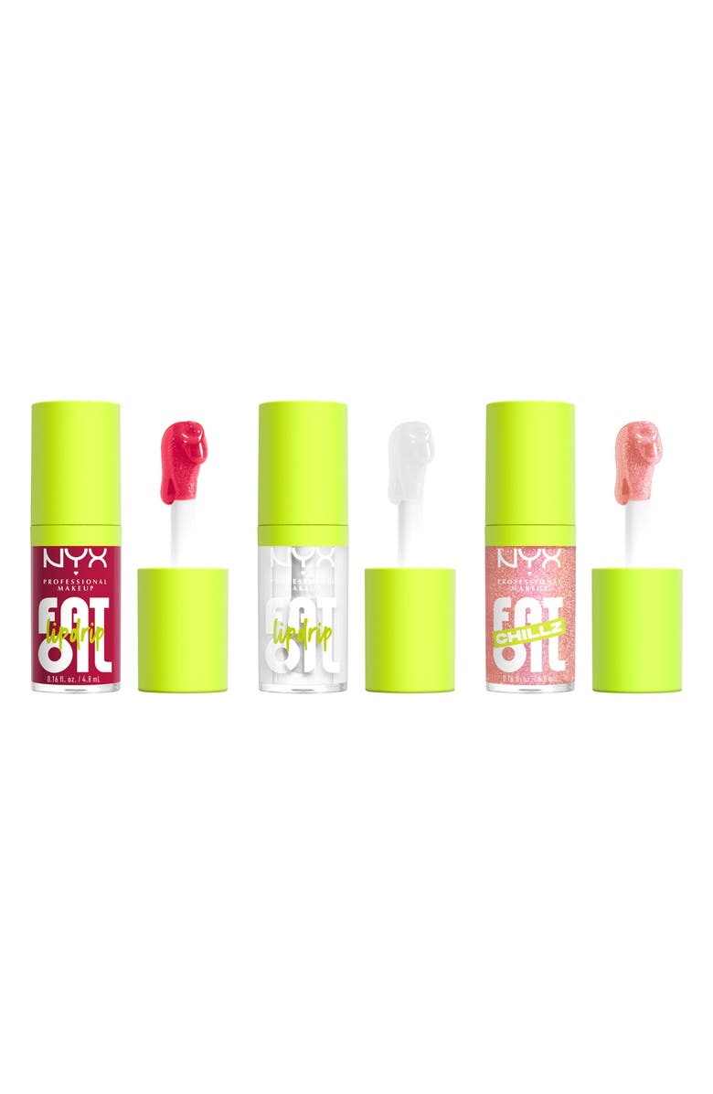 NYX PROFESSIONAL MAKEUP Fat Oil Lip Drip 3-Piece Lip Gloss Holiday Set, Alternate, color, Pink