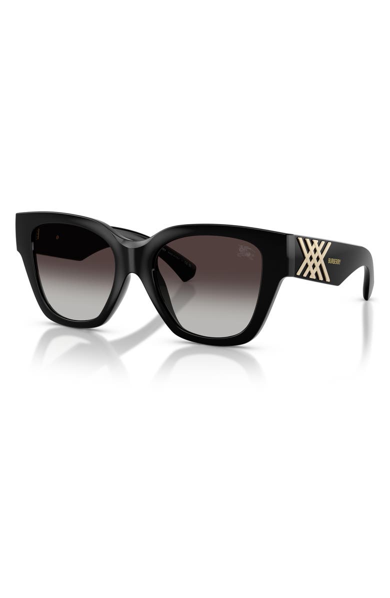 Burberry 53mm Square Sunglasses, Alternate, color, Black / Grey Gradient