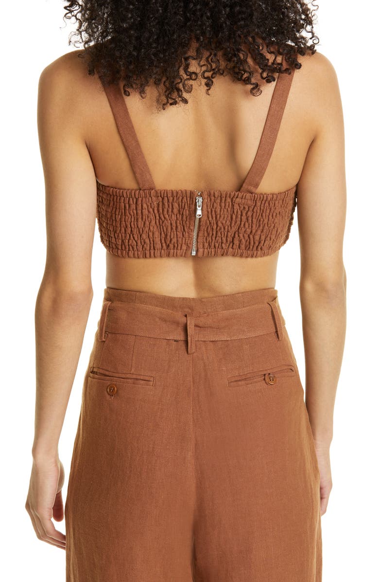Ronny Kobo Dawn Crop Linen Tank, Alternate, color, 