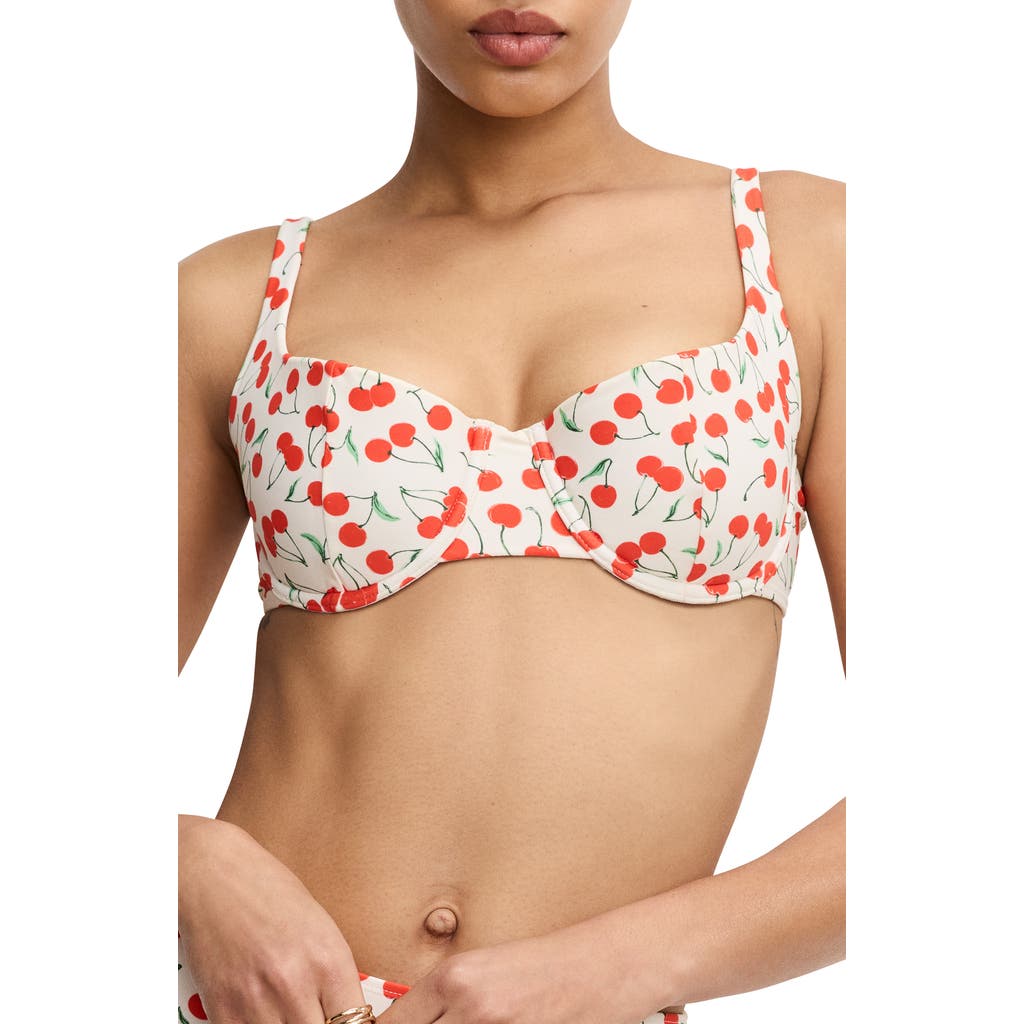 GOOD AMERICAN GOOD AMERICAN CHERRY UNDERWIRE BIKINI TOP