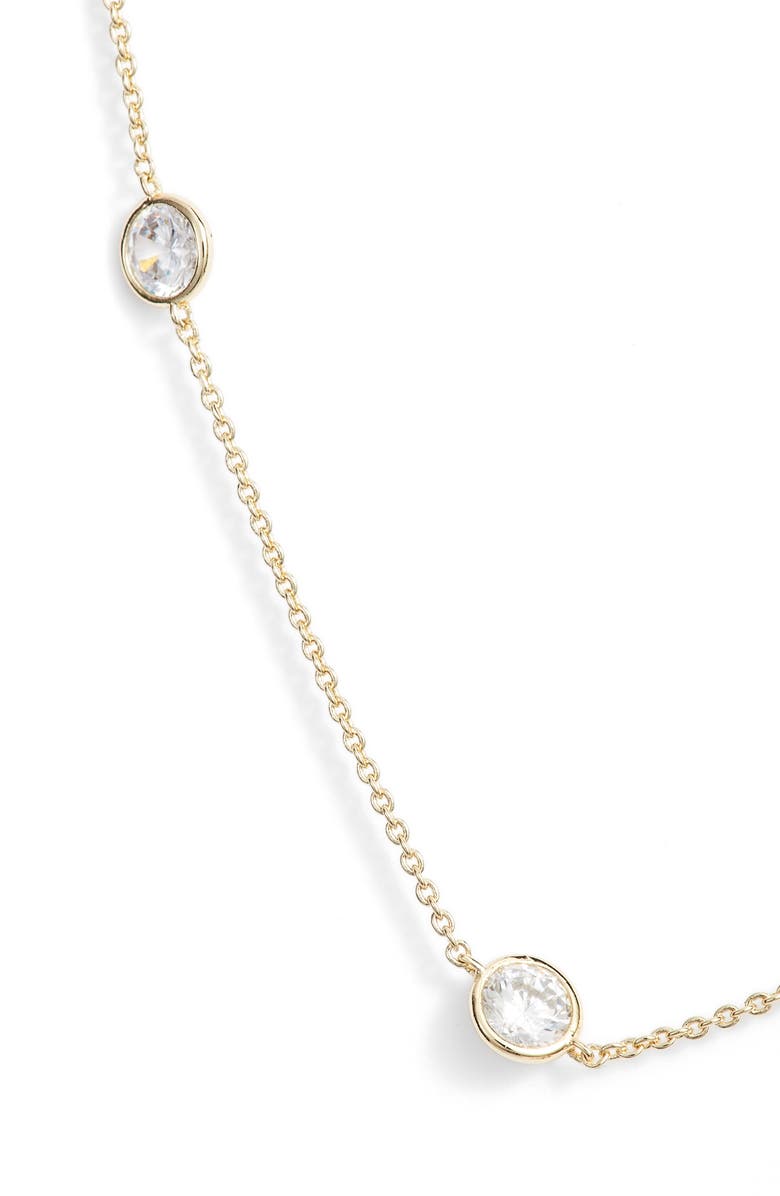 Nordstrom Bezel Stone Station Necklace, Alternate, color, 