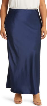Renee C Satin A-Line Skirt