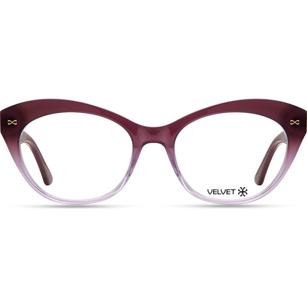 Velvet Eyewear Minnie 54mm Cat Eye Optical Glasses In Plum