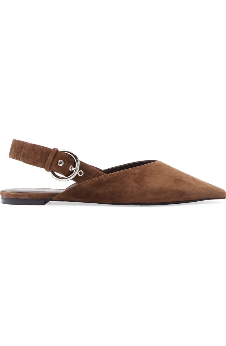 Jeffrey Campbell Scone Slingback Pointed Toe Flat, Alternate, color, Espresso Suede