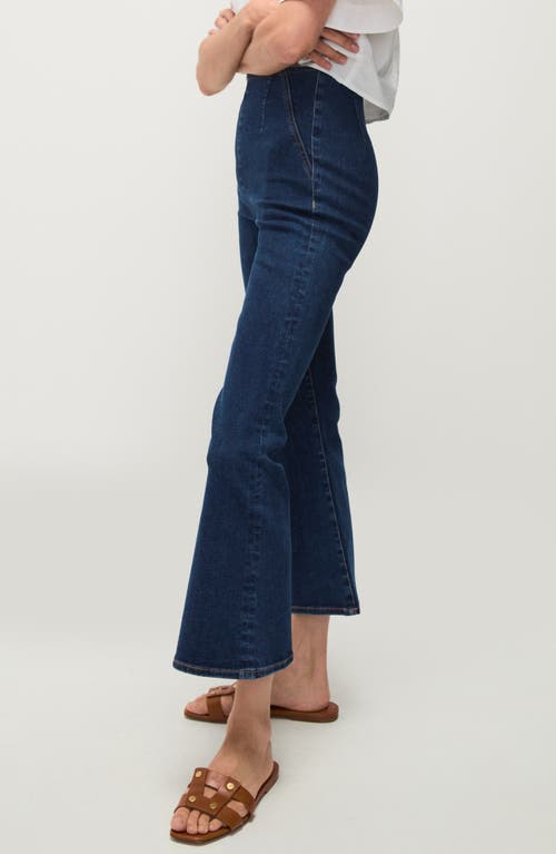 Veronica Beard Carson Off-duty High Waist Ankle Flare Jeans In Bright Blue