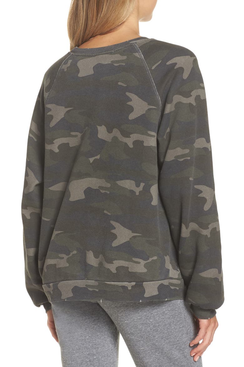 Camo Oversize Sweatshirt, Alternate, color, CAMO
