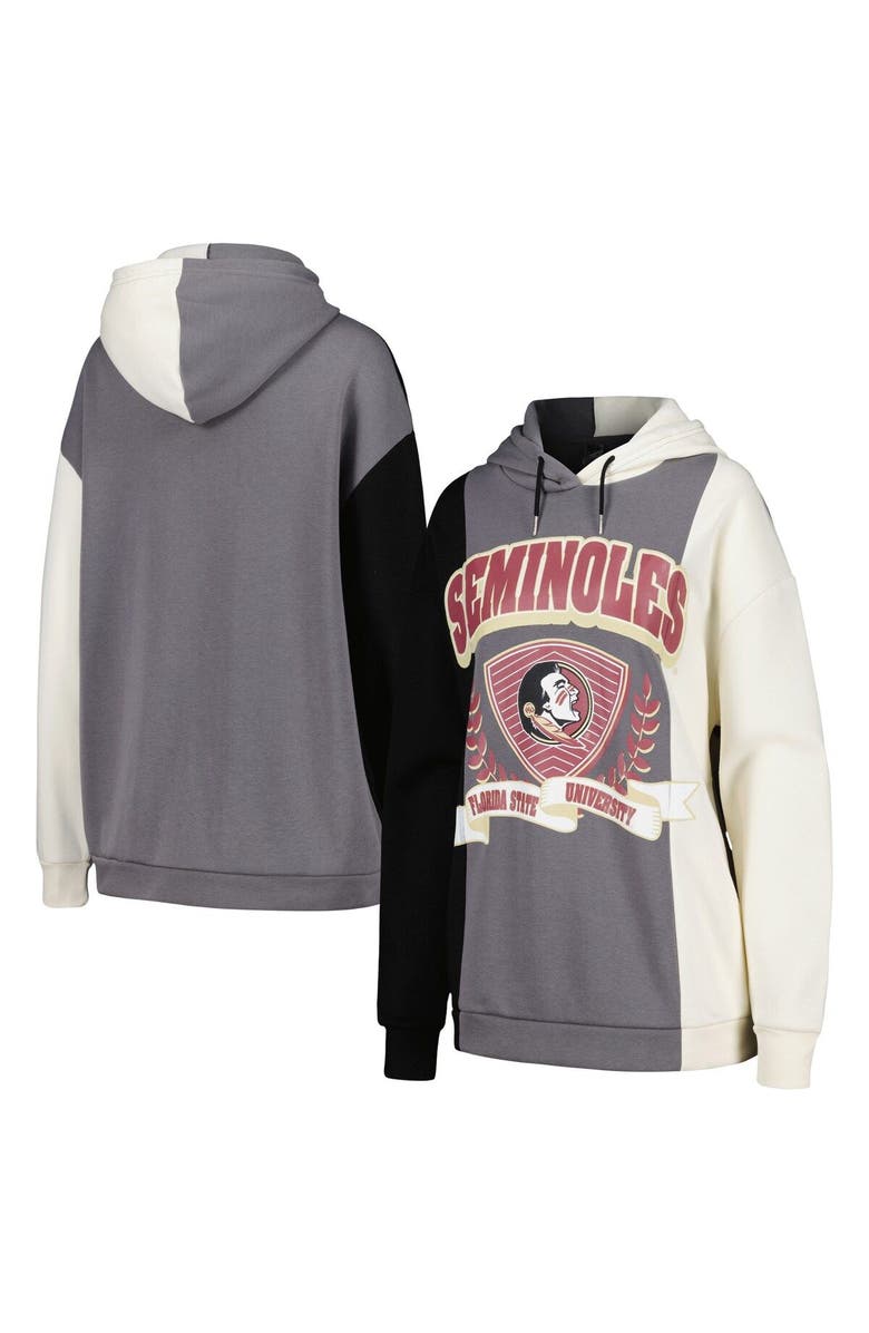 GAMEDAY COUTURE Women's Gameday Couture Black Florida State Seminoles Hall of Fame Colorblock Pullover Hoodie, Main, color, 