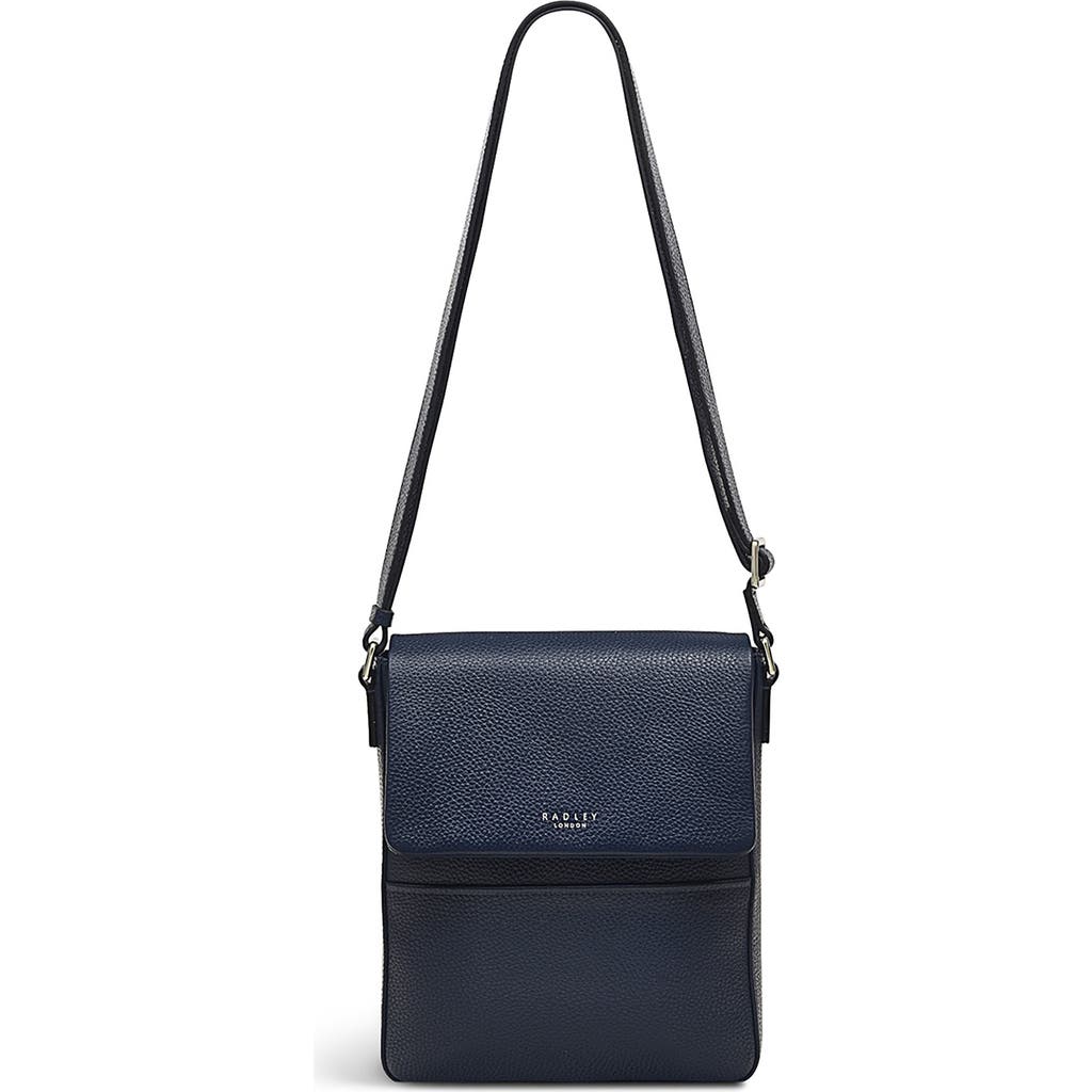 Radley London Whitby Row Small Flap Leather Crossbody Bag In Ink