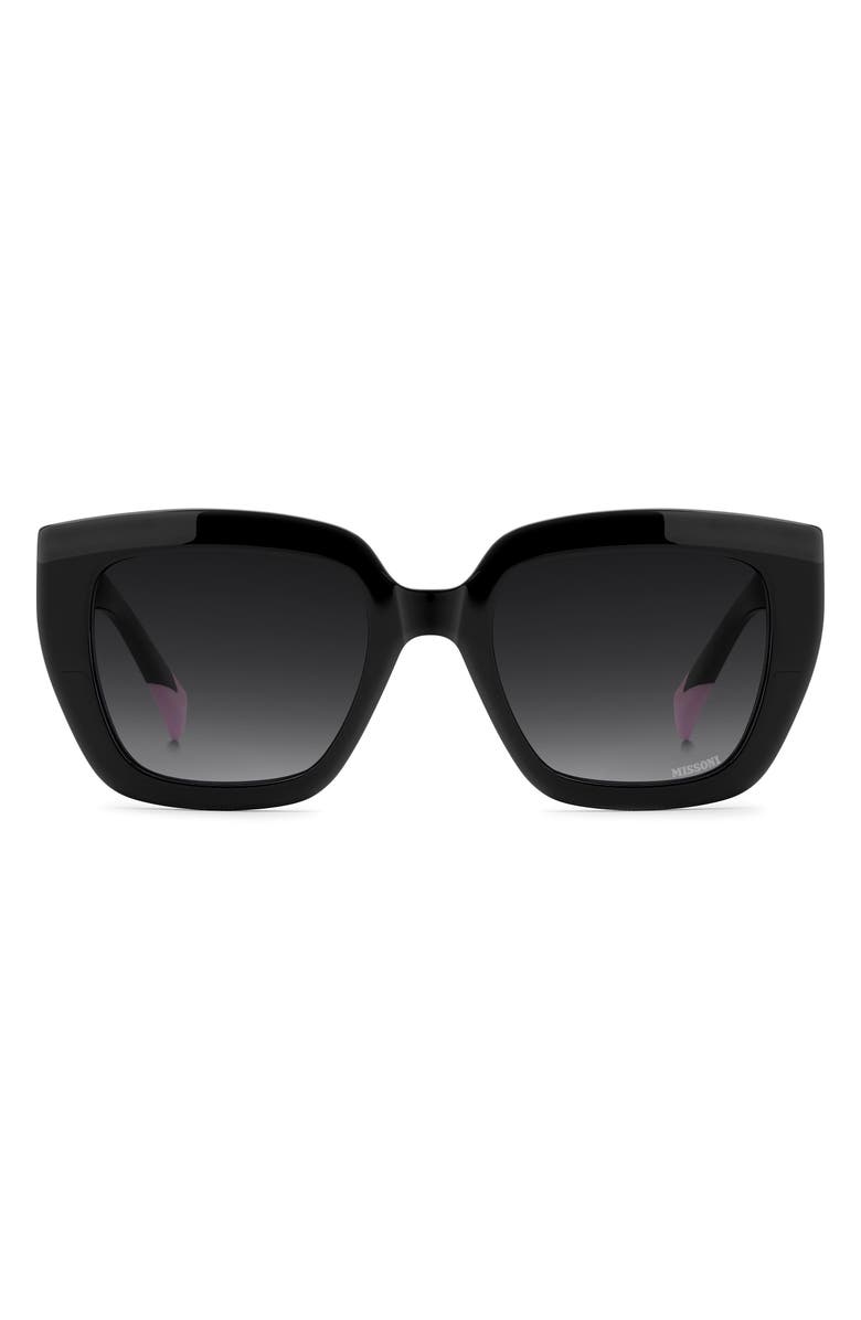 Missoni 52mm Gradient Square Sunglasses, Main, color, Black/ Dark Grey Sf