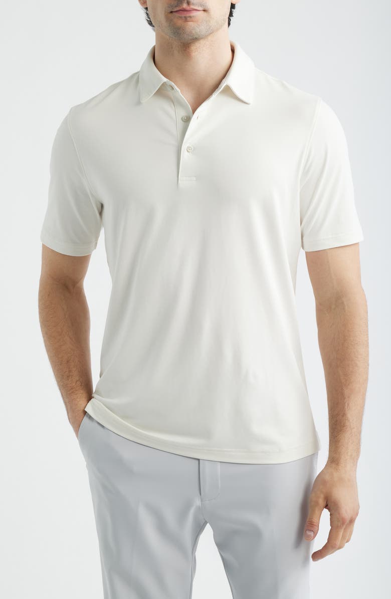 Scott Barber Solid Performance Golf Polo, Main, color, White