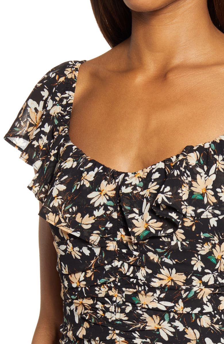 FLORET STUDIOS Floral Ruched Midi Dress, Alternate, color, 