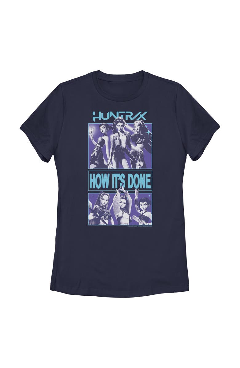 KPop Demon Hunters Women's KPop Demon Hunters Huntrix How It's Done  Graphic T-Shirt, Main, color, Navy Blue