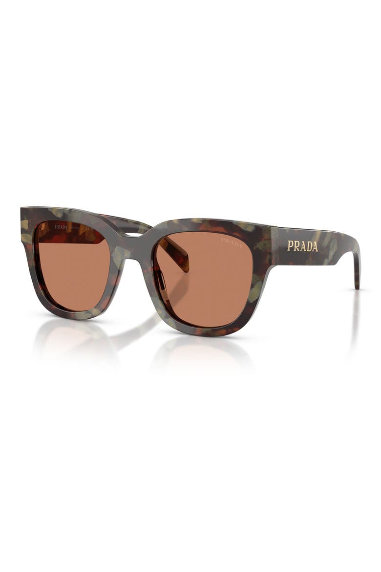 52mm Square Sunglasses, Alternate, color, WOODS TORTOISE / BROWN