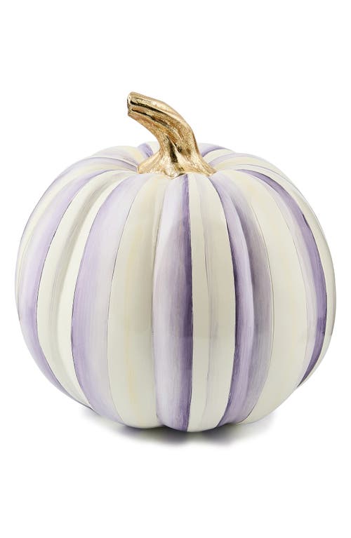 Mackenzie-childs Mackenzie Childs Violet Stripe Pumpkin Decoration In Purple