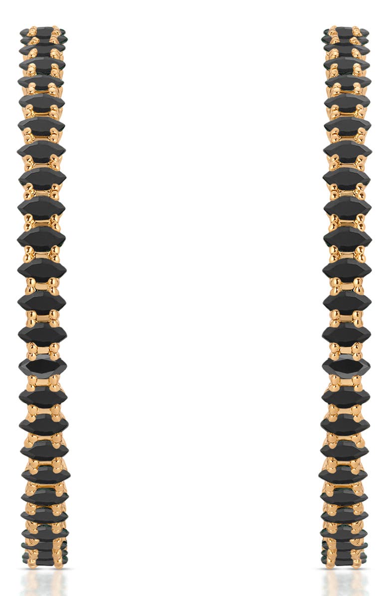 Ettika Dainty Marquise Cubic Zirconia Hoop Earrings, Alternate, color,