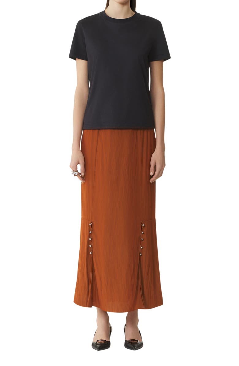 Lanvin Cotton T-Shirt With Ribbon Detail, Main, color, Black