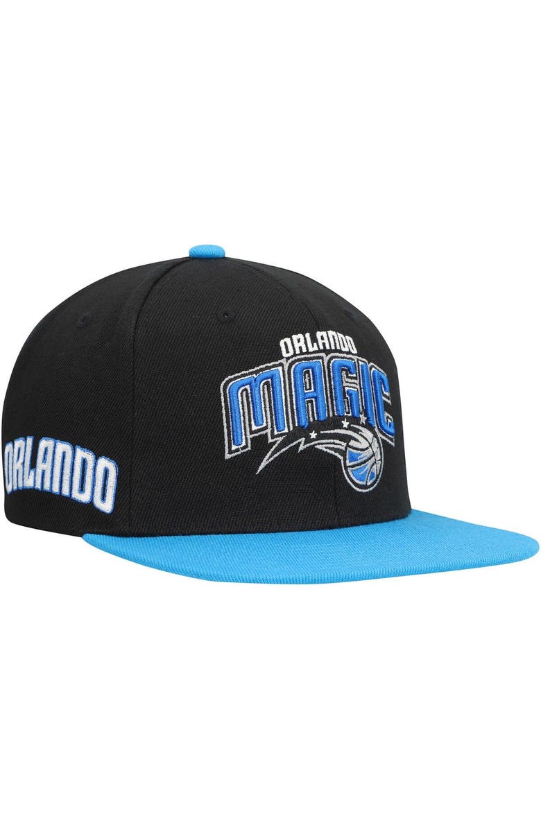Mitchell & Ness Men's Mitchell & Ness Black/Royal Orlando Magic Side Core 2.0 Snapback Hat, Main, color, Black
