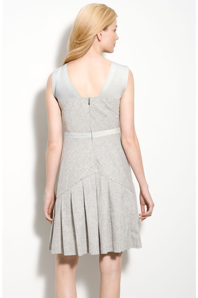 Faux Two-Piece Herringbone Dress, Alternate, color, IVORY