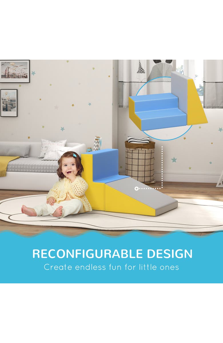 Soozier 2-Piece Climb and Crawl Foam Playset, Indoor Play, Alternate, color, Contemporary