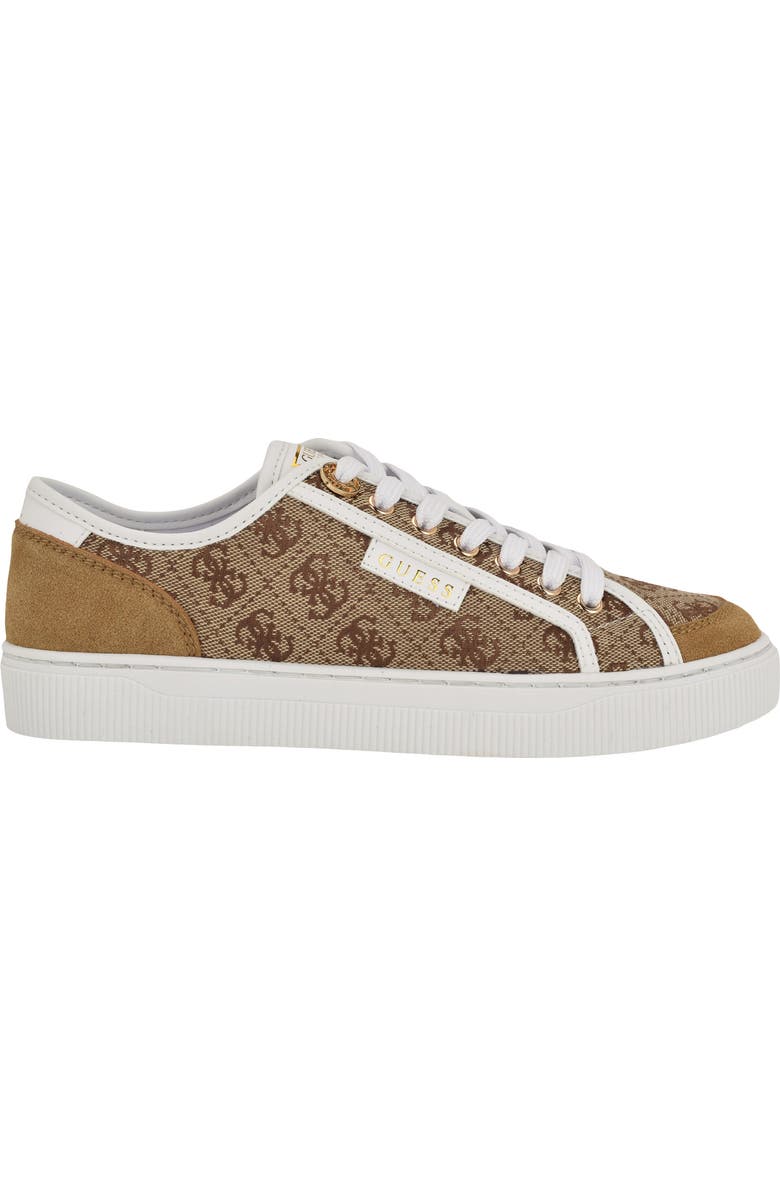 GUESS Sandie Low Top Canvas Sneaker, Alternate, color, Medium Brown