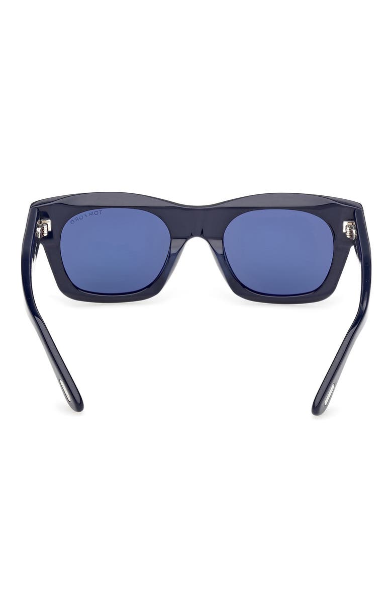 Emma 51mm Square Sunglasses, Alternate, color, SHINY NAVY BLUE / BLUE LENS